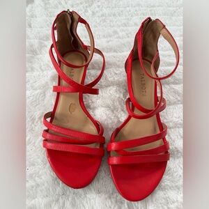 Talbots Red Strappy wedges